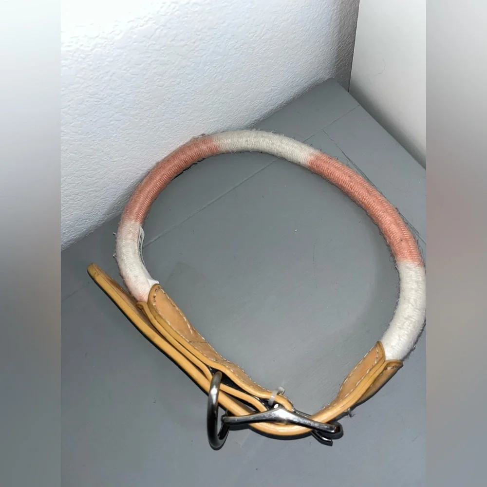 Youly Avant- Garde Braided NWOT Chunky Belted Dog Collar Adjustable Hole 36-37”